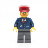 LEGO trn148 - (Dark Blue Suit with Train Logo, Dark Bluish Gray Legs, Dark Red Hat)